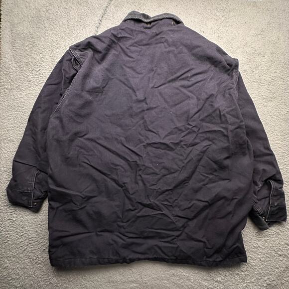 Red Kap Duck Canvas Chore Coat Jacket Mens XXL Navy Blue Quilt Lined Pockets - Picture 9 of 11